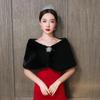 Plus Size Fleece Lined Faux Fur Bridal Cheongsam Shawl - Warm Formal Autumn/Winter Outerwear