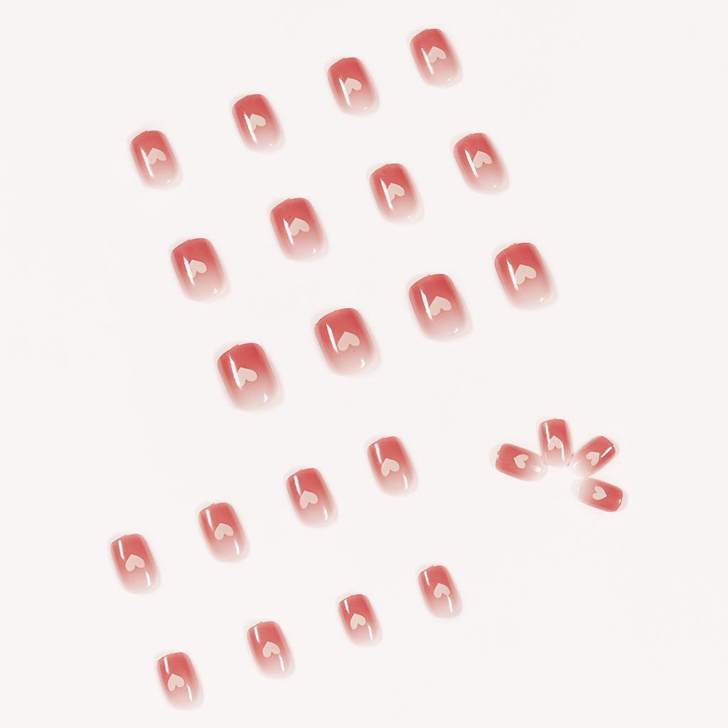 Nude transparent peach powder wearing nail finished fake nail nail nail patch nail patch removable nail soft nail