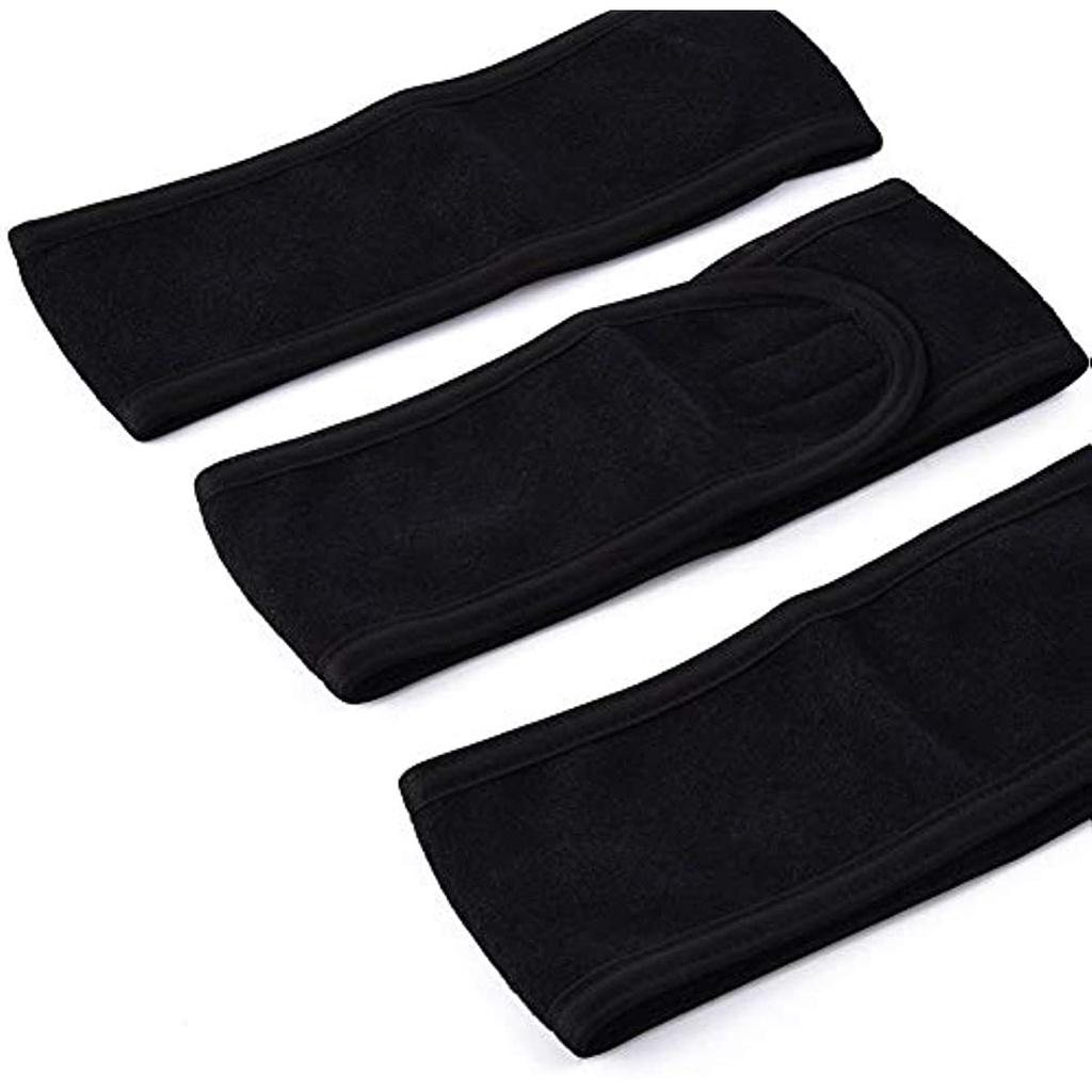 3PCS Washable Hair Makeup Headband Black Scratch Hairband Headband For Spa Yoga Sports Make Up Face Care
