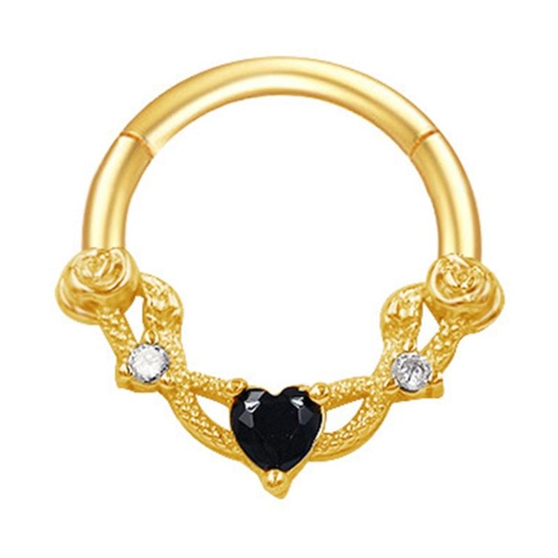 Crystal Nose Piercing Silver Color Septum Ring Stainless Steel Accessory for Ear Helix Cartilage Body Accessories