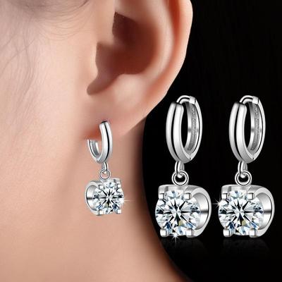 Boucles d'oreilles longues en zircon à la mode coréenne pour femmes