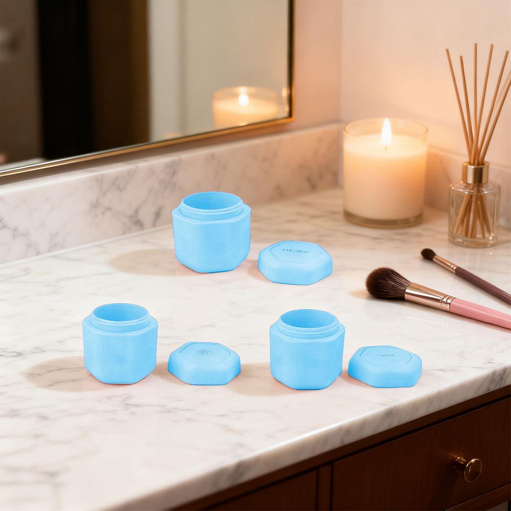 3 Pcs Magnetic Travel Toiletry Containers with Lids Hard Magnetic Cream Jars for Lotion Cleanser Shampoo Conditioner