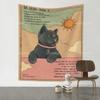 Sun Moon Tarot Tapestry Wall Hanging Boho Tarot Cat Kawaii Room Decor Psychedelic Hippie Tapestry Kids Room Bedroom Art Posters
