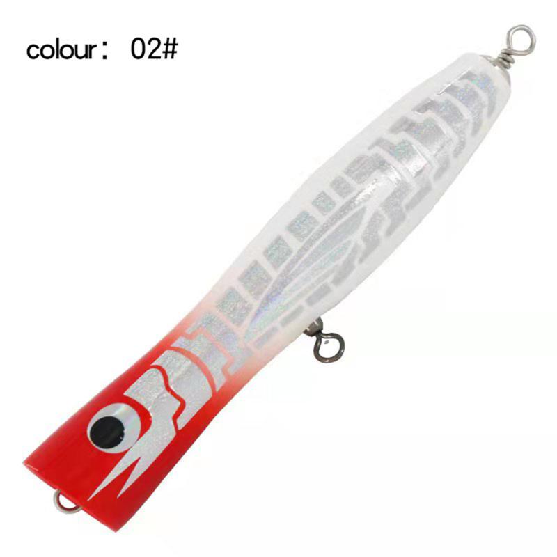 Popper di Legno Colorato Esca da Pesca in Mare Occhio di Pesce Simulato Esche Bioniche Stick Esche da Lancio Pesca