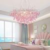 Pink Lustre Crystals Ceiling Chandelier Kids Room Decoration Home Colorful Children's Room Girl Chandelier Light Luxury Crystal