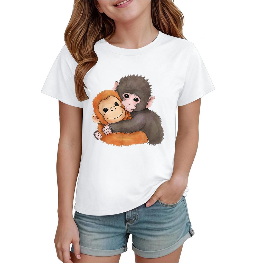 Boys' And Girls' Printed Fashion Casual Short-Sleeve T-Shirts
