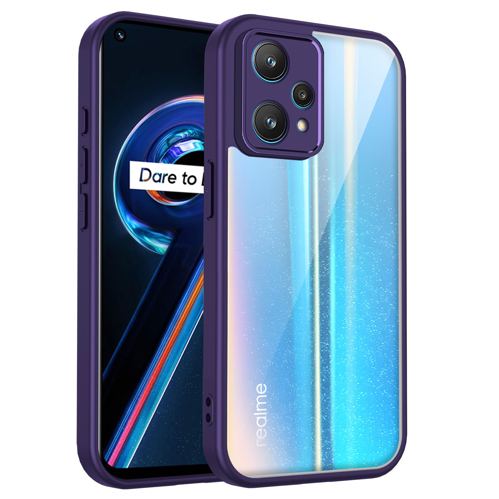 

Чохол для Realme 9 Pro 5G RMX3471 RMX3472 Силіконовий бампер з повітряними подушками Прозора матова задня кришка Жорсткий чохол для телефону для Realme 9 Pro 5G 2022 Pc + tpu&Realme 9 Pro фіолетовий