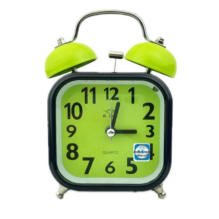 Luminous Silent 3-Inch Metal Bell Alarm Clock with Light - Creative Gift for Students