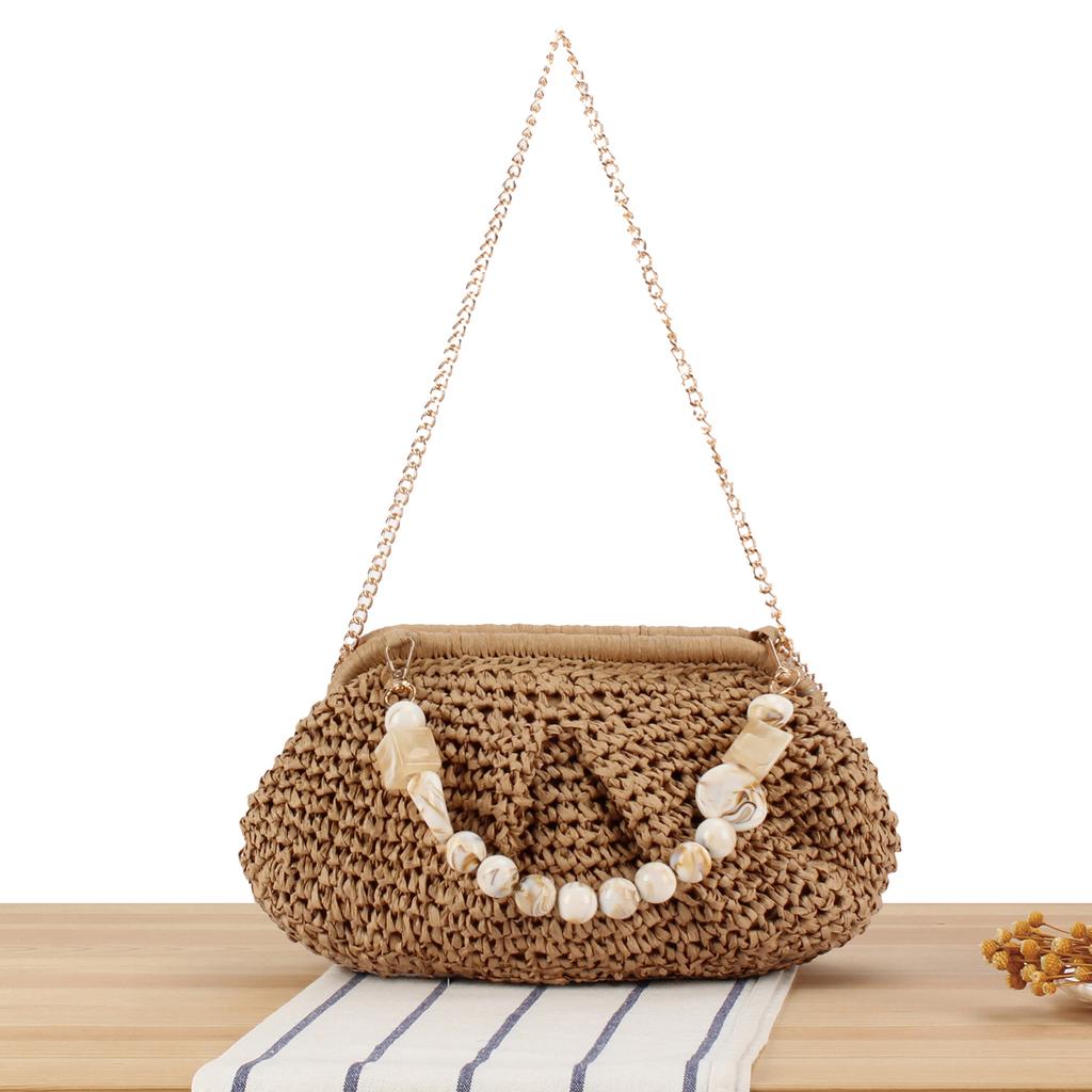 Neue Pastell-Webtasche für Damen, Bonbonfarbene Geometrische Geflochtene Tragetasche, Vielseitige Umhängetasche für den täglichen Freizeitgebrauch & Strandurlaub, Nischendesign