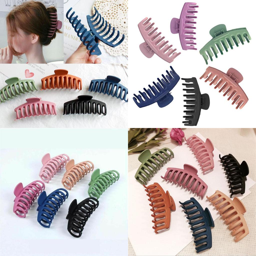 Elegant Large Size Lady Hair Claw Clips For Women With Interlocking Teeth Design