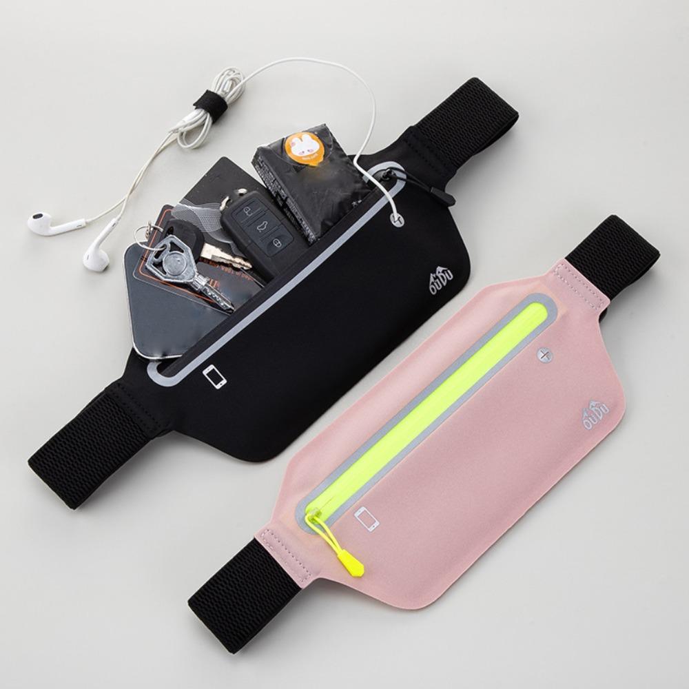 

Ultra-Thin Running Waist Bag High Elastic Sports Phone Bag Sport Mobile Waist Bag Outdoor Riding рожевий червоний колір