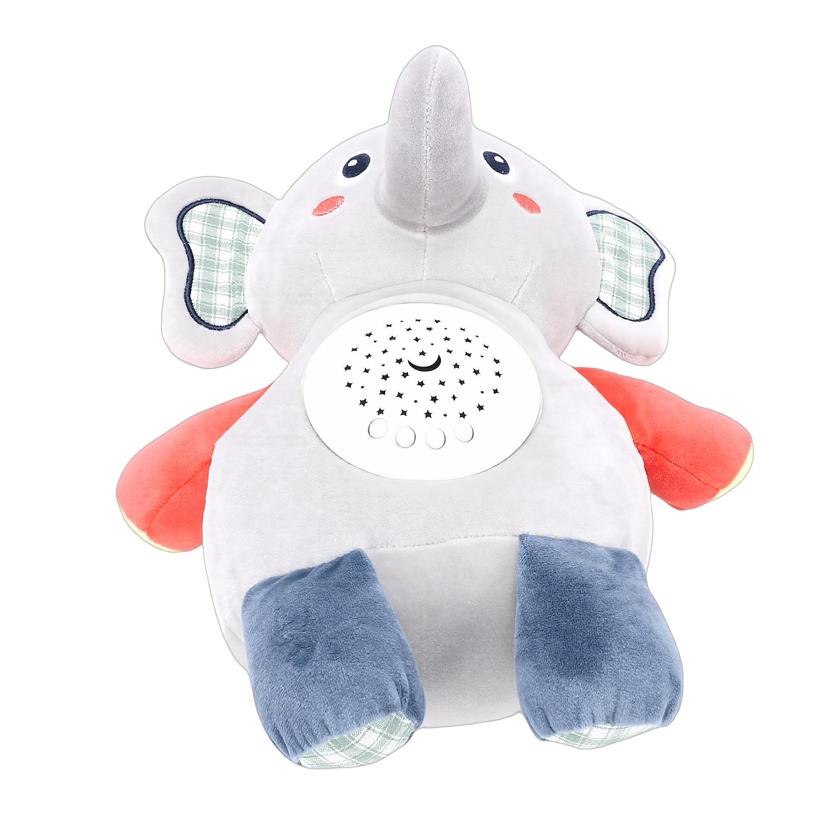Soft Plush Stuffed Elephant Soother Toy with Sound Light Music Baby Sleep Aid Soothing Elephant Plush Doll