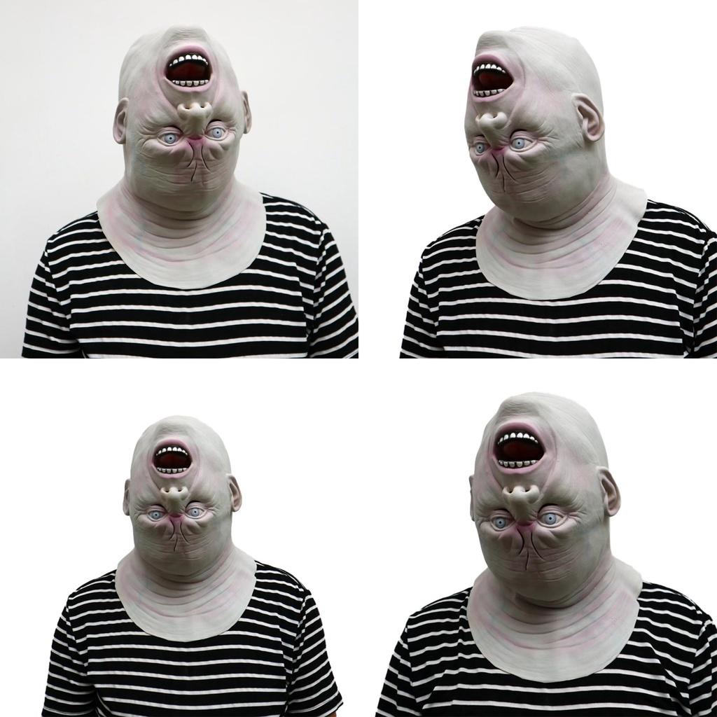 Creepy Latex Upside Down Full Head Mask Perfect For Halloween Costume Parties