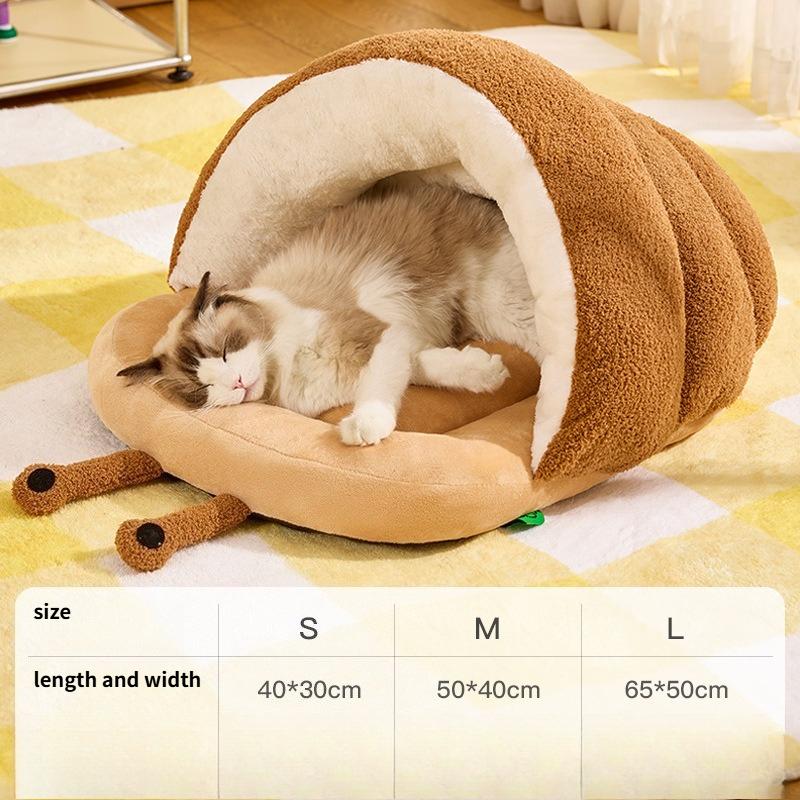 Autumn and Winter Warm Cat Litter Snail Slipper Litter Semi-closed Litter Small and Medium Dog Litter Winter Cat Litter S