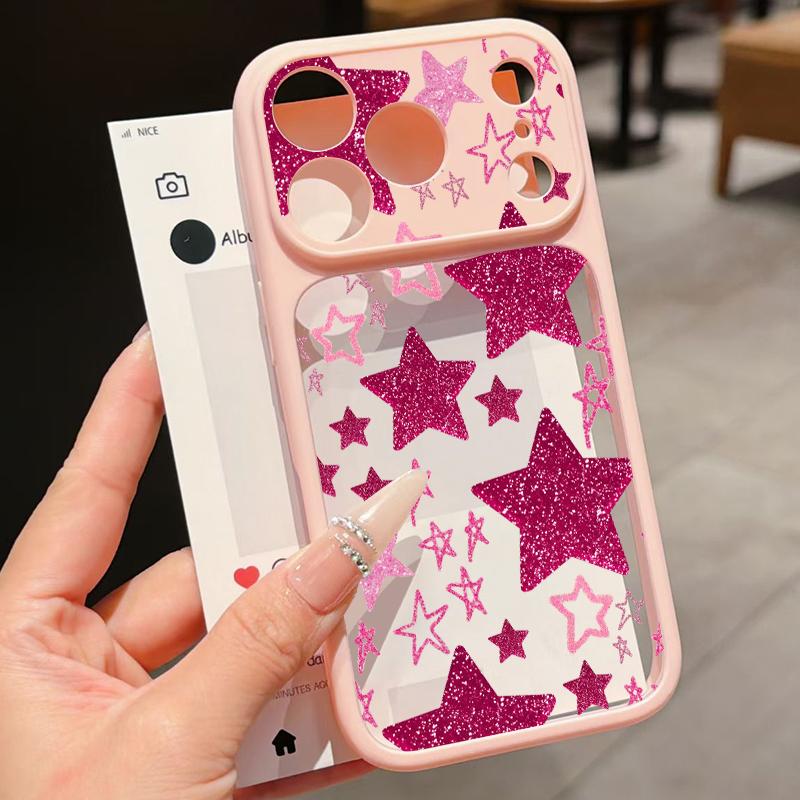 Colorful Stars Print Phone Case For iPhone 17 Pro Max For iPhone 16 15 14 13 Pro Max Luxury Hybrid TPU+PC Clear Back Hard Cover