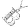 Necklace B Letter Design Fashionable Style Titanium Steel Rhinestones Jewelry Necklace for Daily Use