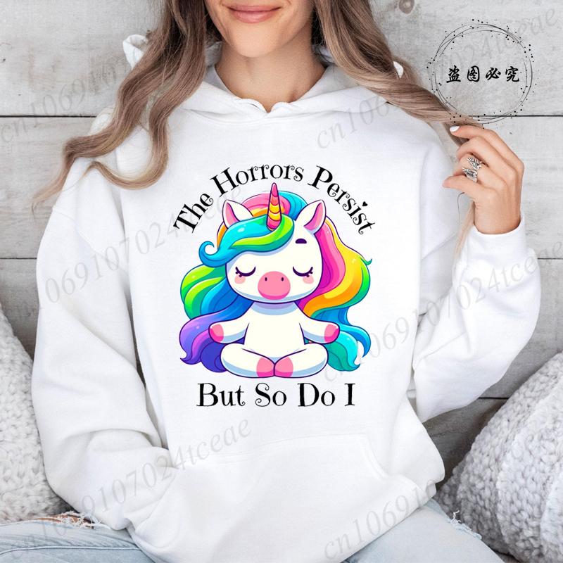 Women Hoodies Funny Unicorn Sarcastic Print Hoodie Fashion Clothing Casual Female Sweatshirts Funny Unicorn Fashion Streetwear