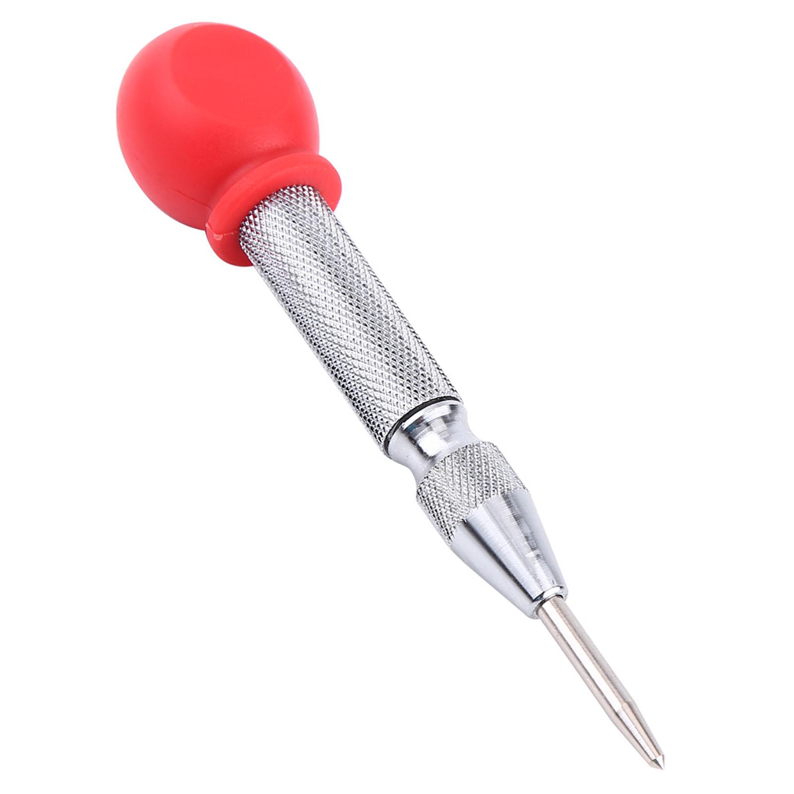Automatic Center Punch Spring Loaded Marking Hole Carbon Steel Body (Silver Color)