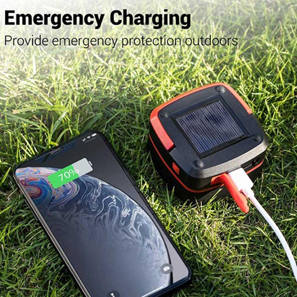 Solar Rechargeable LED Flashlight Power Camping Tent Light Torch Lantern Lamp