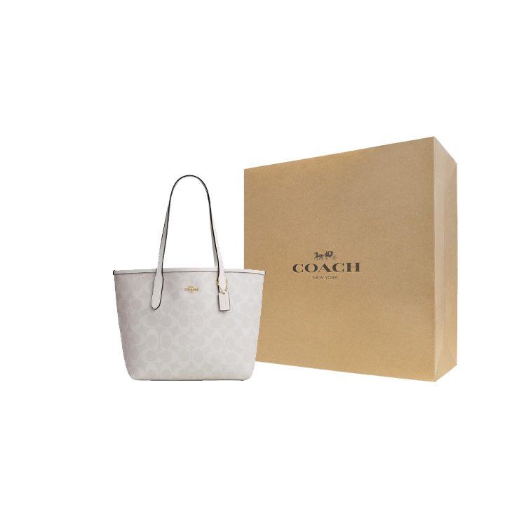 COACH City pārklāta audekla plecu soma