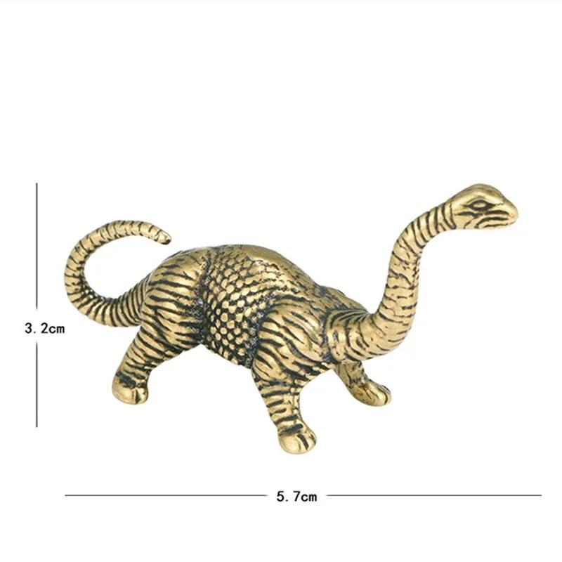 

Статуэтка динозавра из цельной меди, забавное украшение для рабочего стола, латунный декор для дома, миниатюрные фигурки динозавров юрского периода, детские игрушки, подарки