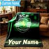 Custom Name Clube de Portugal Blanket Flannel Blanket for Camping, Hiking, Garden Parties, Picnic Essentials,gift for family and friend