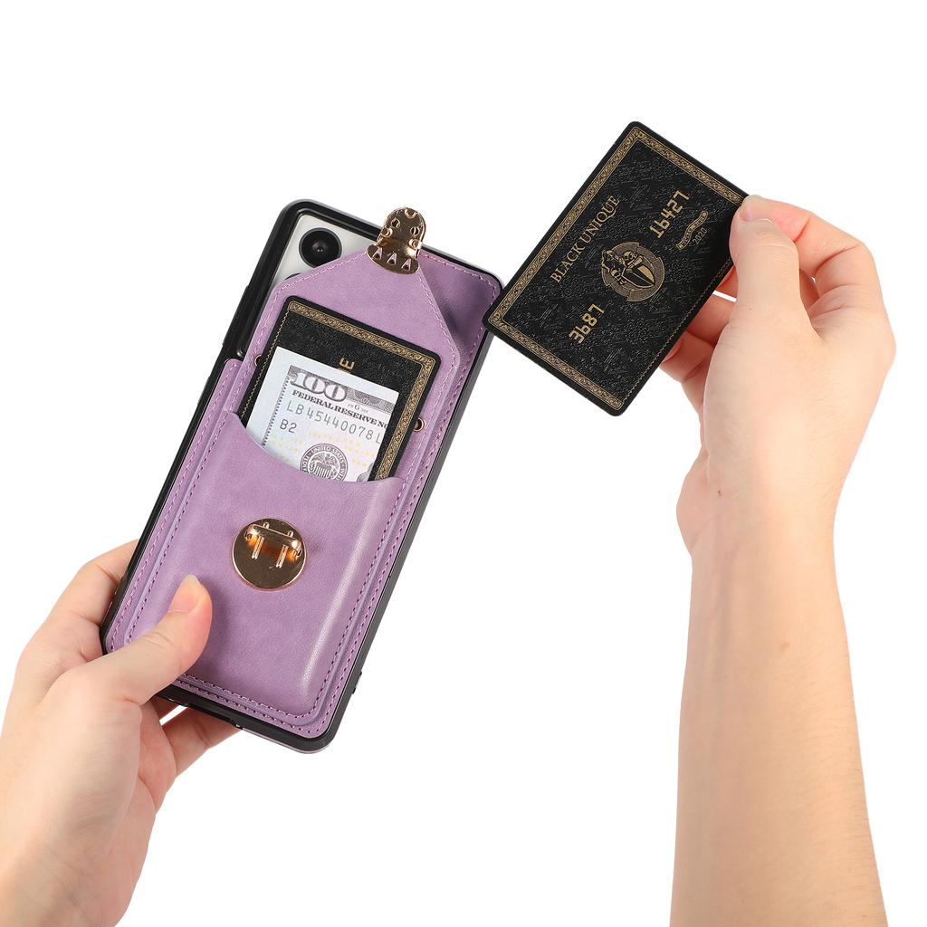 For Samsung Galaxy S25 Ultra Case Card Holder Kickstand PU Leather + TPU Phone Cover with Shoulder Strap