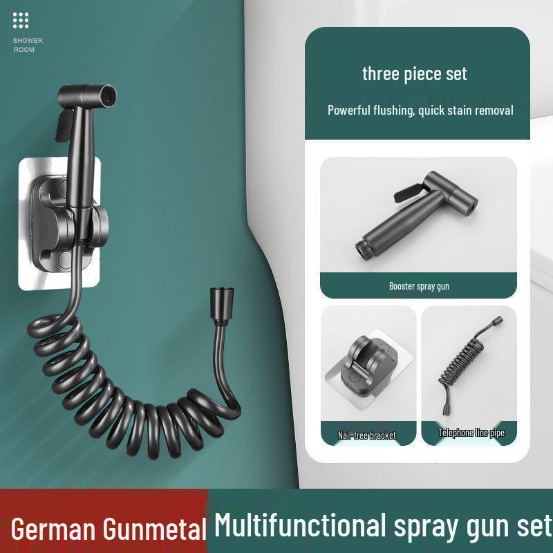 High-Pressure Stainless Steel Toilet Bidet Spray Set with Angle Valve