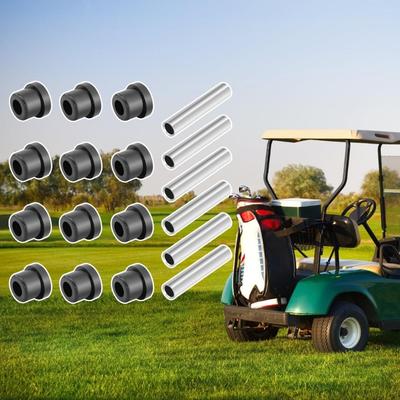 Golf Cart Rear Suspension Maintenance 6 Sleeves 12 Bushings Rubber Cushions Stainless Steel Component Leaf Spring Repair