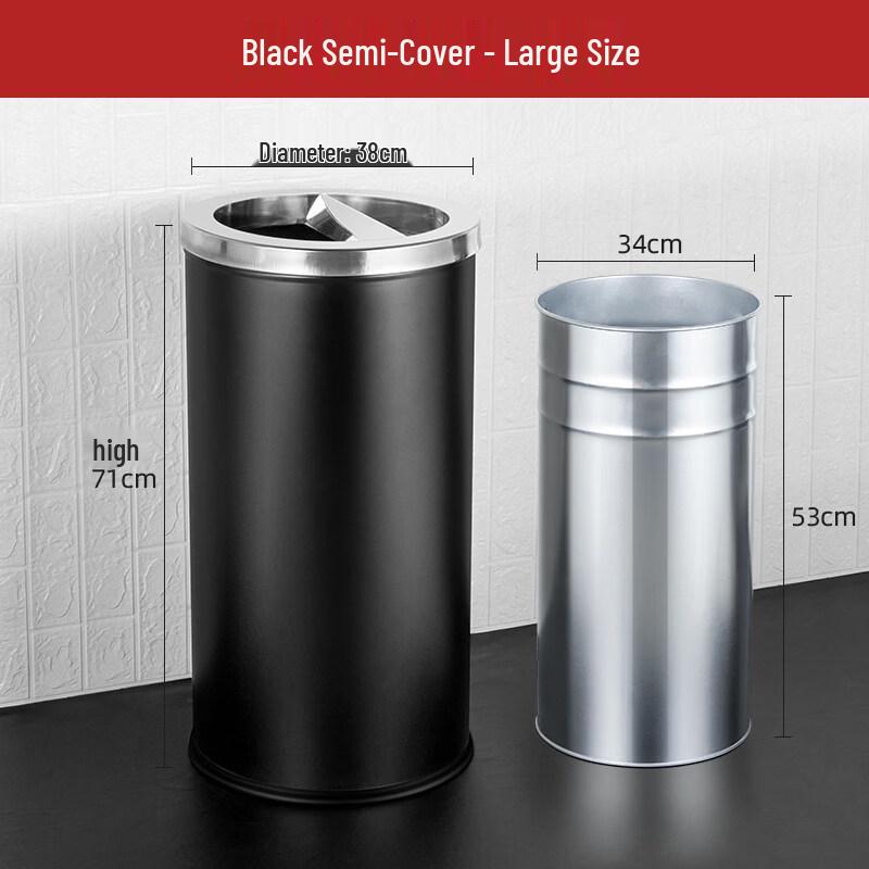 

Hotel Lobby Round Flip-Lid Trash Can