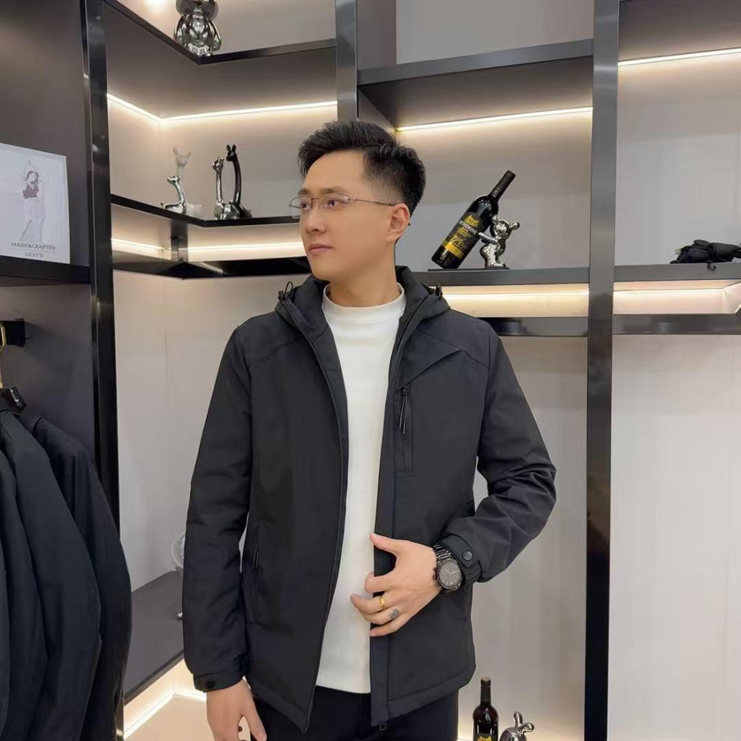 

Men s Light Luxury Hooded Jacket – Autumn/Winter Cotton Coat for Casual and Business Wear XXXXL for 170-185 lbs