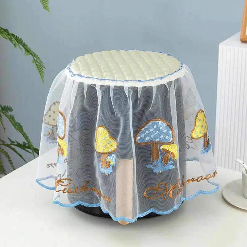 Air Fryer Dust Cover Cute Mushroom Print Electric Rice Pot Dust Cover Lace Fabric Cover Laundry Kitchen Appliances Dust Cover