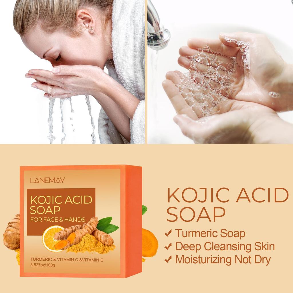 Kojic Acid Soap-Deep Cleaning and Moisturizing Face & Hands  Skin, Promote a Smoother, More Radiant Skin Texture -Suitable For Skin Types,100g