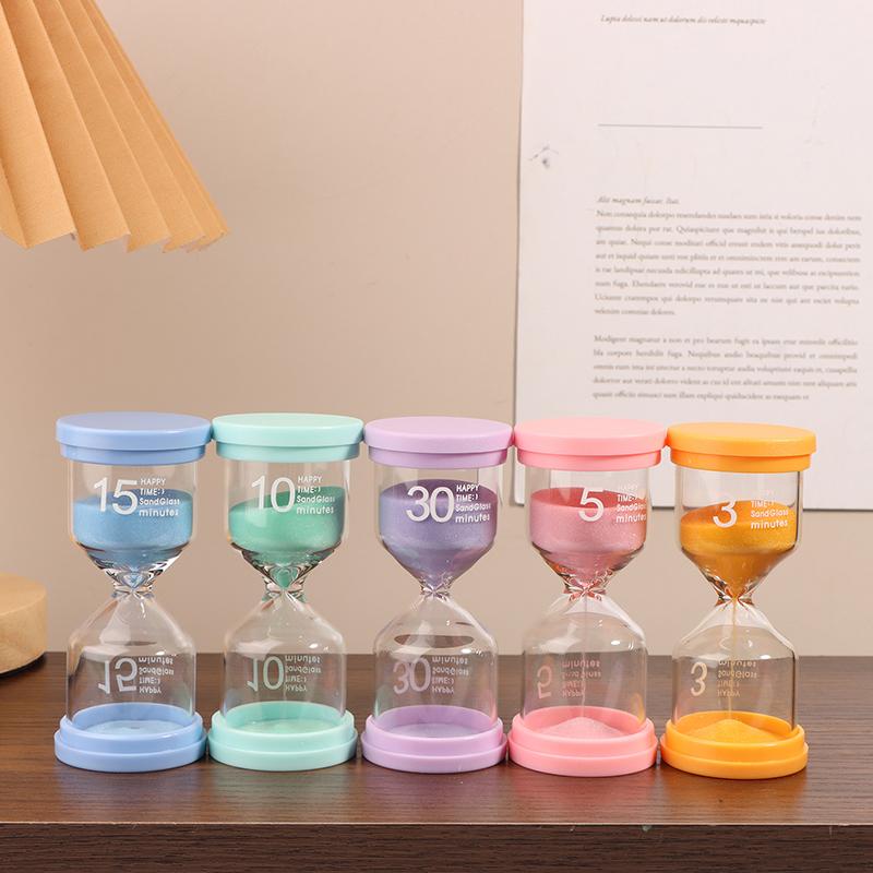 1Pc 3/5/10/15/30 Minutes Colorful Sandglass Children Kid Gift Toy Sand Timer Hour Glass Home Decoration Sand Clock