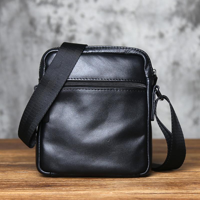 NZPJ Echte Leder Herren Umhängetasche Natürliches Oberleder Rindsleder Crossbody Tasche Lässiger Kleiner Rucksack Handy Tasche