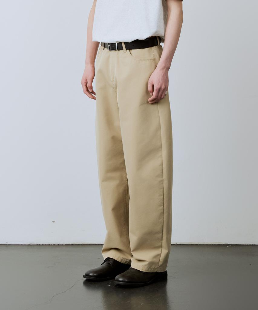 LEIRE Curved Cotton Chino Pants [Beige]
