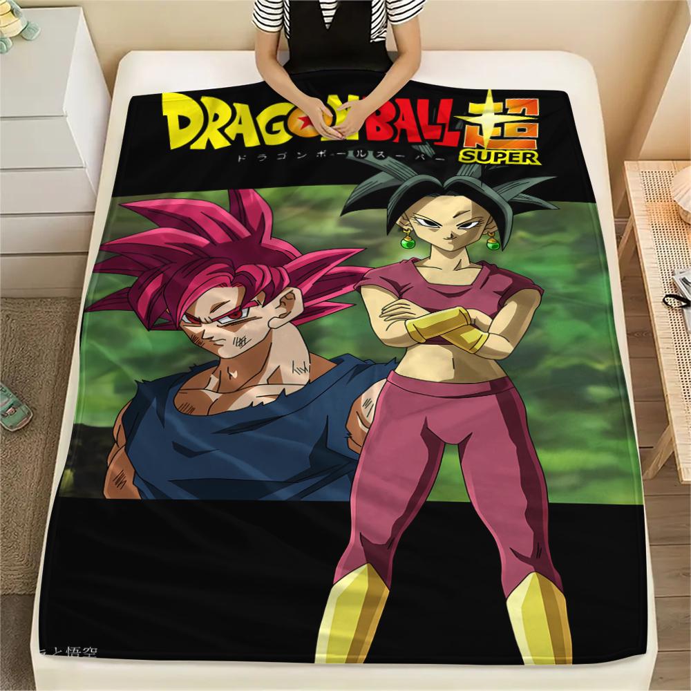 Flanelová deka s potiskem postav z Dragon Ball, Vysoce kvalitní, Pohodlná pro všechna roční období, Domácí dekorace, Teplo a pohodlí, Perfektní jako vánoční dárky