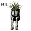 Spooky Home Accents Halloween Sitting Leg-Dangled Planter, Funny Long Leg Succulent Plant Pot Whimsical Window Display Ornaments with Pumpkin
