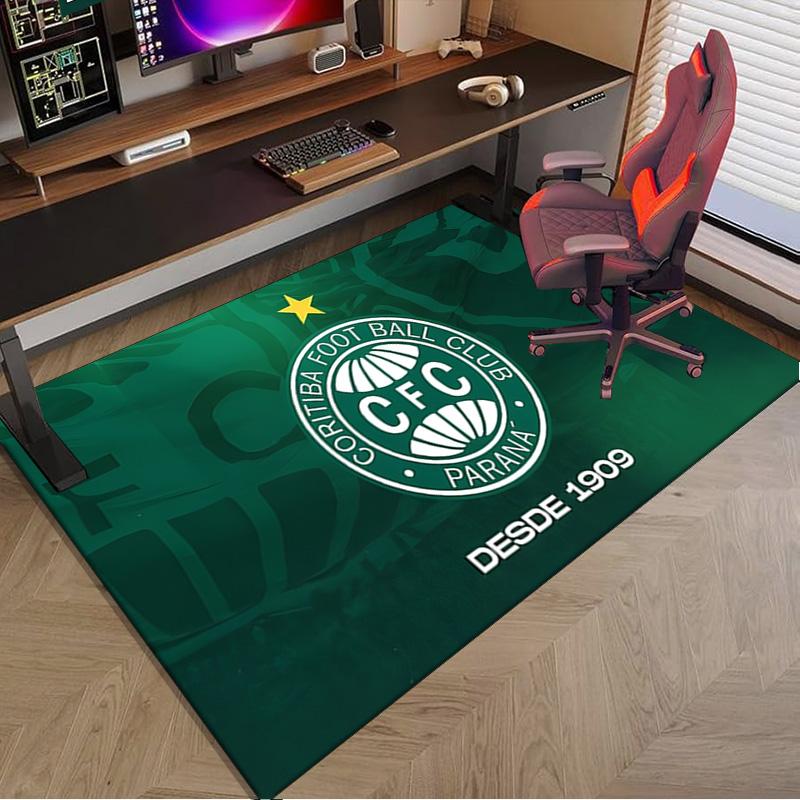 Green Football Club Emblem Printed Area Rug for Office, Chair Rug, Decorative Carpet Floor Mat, Large Size Fan gifts Christmas gifts