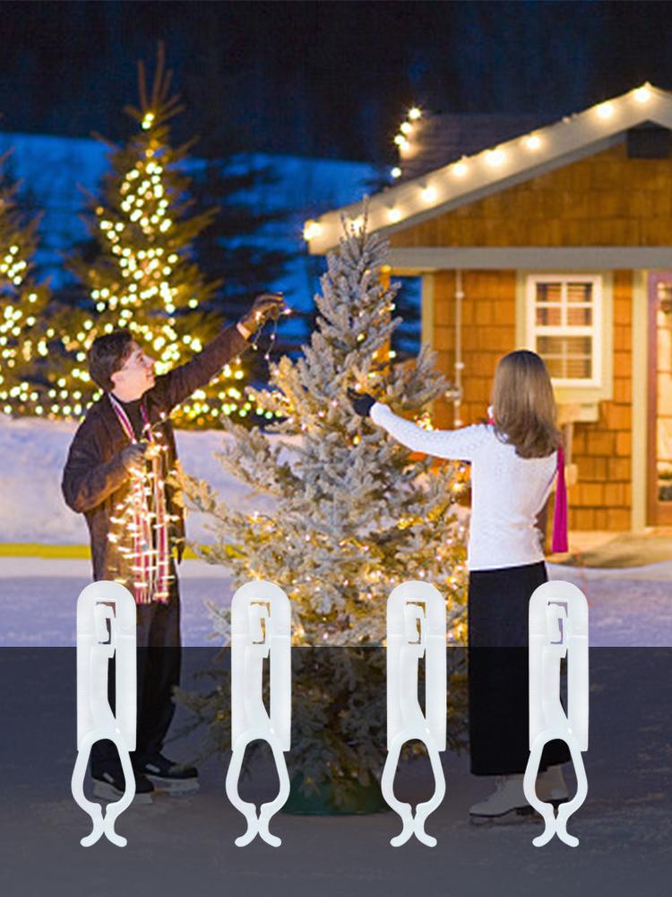 100PCS Light Clips Waterproofing Anti Slip Outdoor Lighting Decoration for Holiday Party White