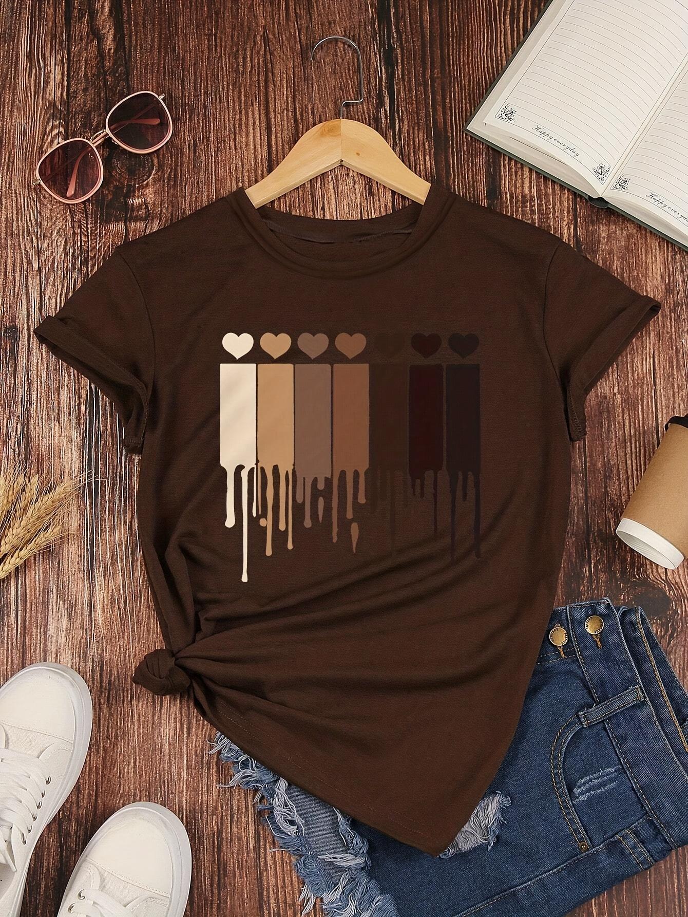 European and American Women s Fashionable Printed Sports Tops T-shirts S