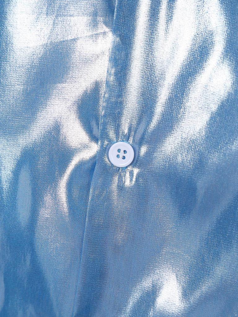 Mens See Through Shirt Turn Down Collar Short Sleeve Water Ripple Shine Beachwear Clubwear Top