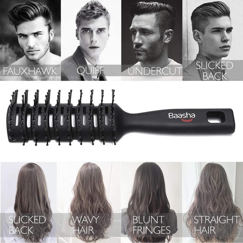 Baasha Hair Prevents Hair Hair Care Beautiful Suitable for Men and Women Black Anti-Static Brush, Loss, Styling, Brush, Tangle-Free, Hair, -