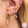 Trendy S925 Sterling Silver Colored Zircon Bee Dragon Rivet Earrings Fashionable Retro Earrings Earrings Pendant Earrings
