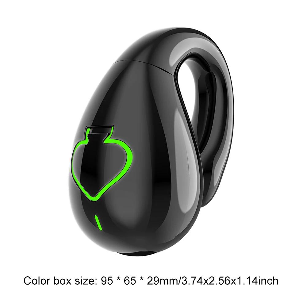 HIFI Stereo Single Ear Clip Earphones Bluetooth-Compatible 5.3 Handsfree Earbuds Bone Conduction Sport Gamer Headset