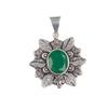 Facettierter Grüner Onyx Edelstein 925 Sterlingsilber Schmuck Handgefertigter Anhänger 1.59" CP-14-10
