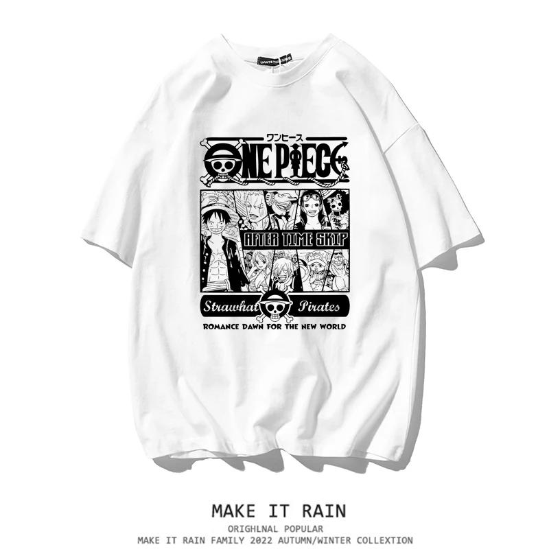 ONE PIECE Peripheral Clothes Boys Nika Luffy Fivespeed Sauron Trend Loose Mens and Womens Summer Trend Shortsleeved Tshirt