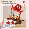 MOC Japan Sushi Octopus Yaki Street Shop model Micro Building Block Model Mini Brick Toy for Children Desk Decor.