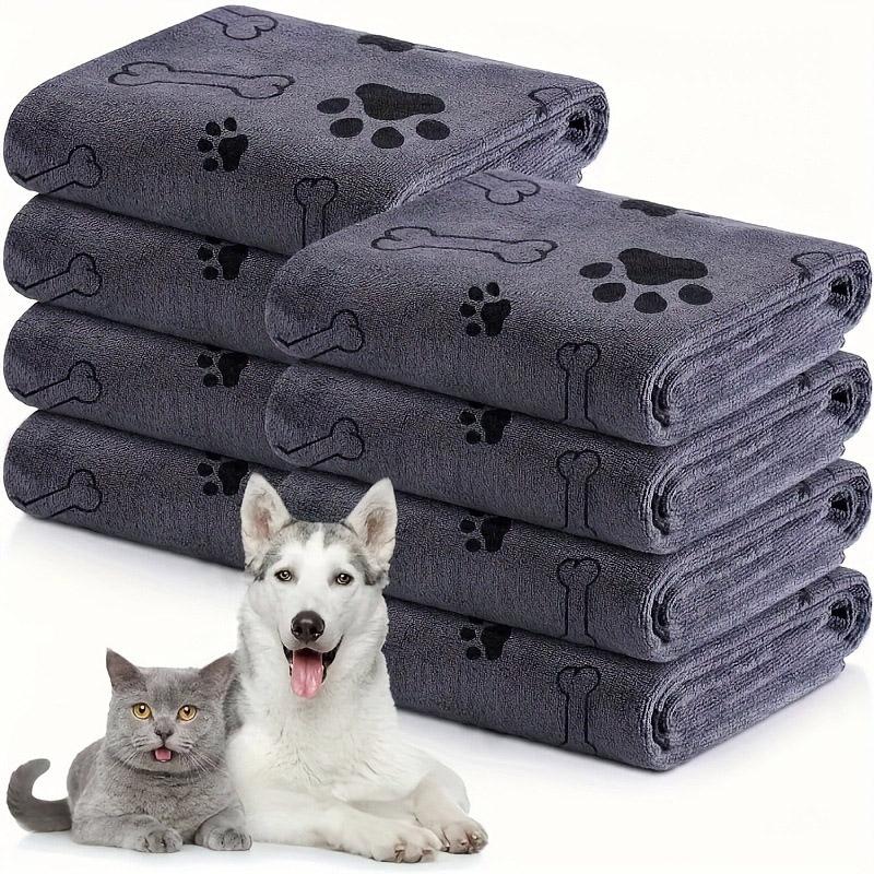 

Microfiber Pet Printing Absorbent Towel Thickened Puppy Quick-drying Dog Claw Bath Towel, Pet Bath ProductsAbsorbent Medium Dogs 1pcs серый