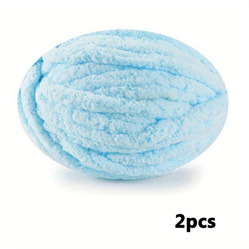 2pcs Chunky Chenille Yarn Wide Soft Arm Knitting Thick Yarn In Solid Colors for Scarves Hats Bags